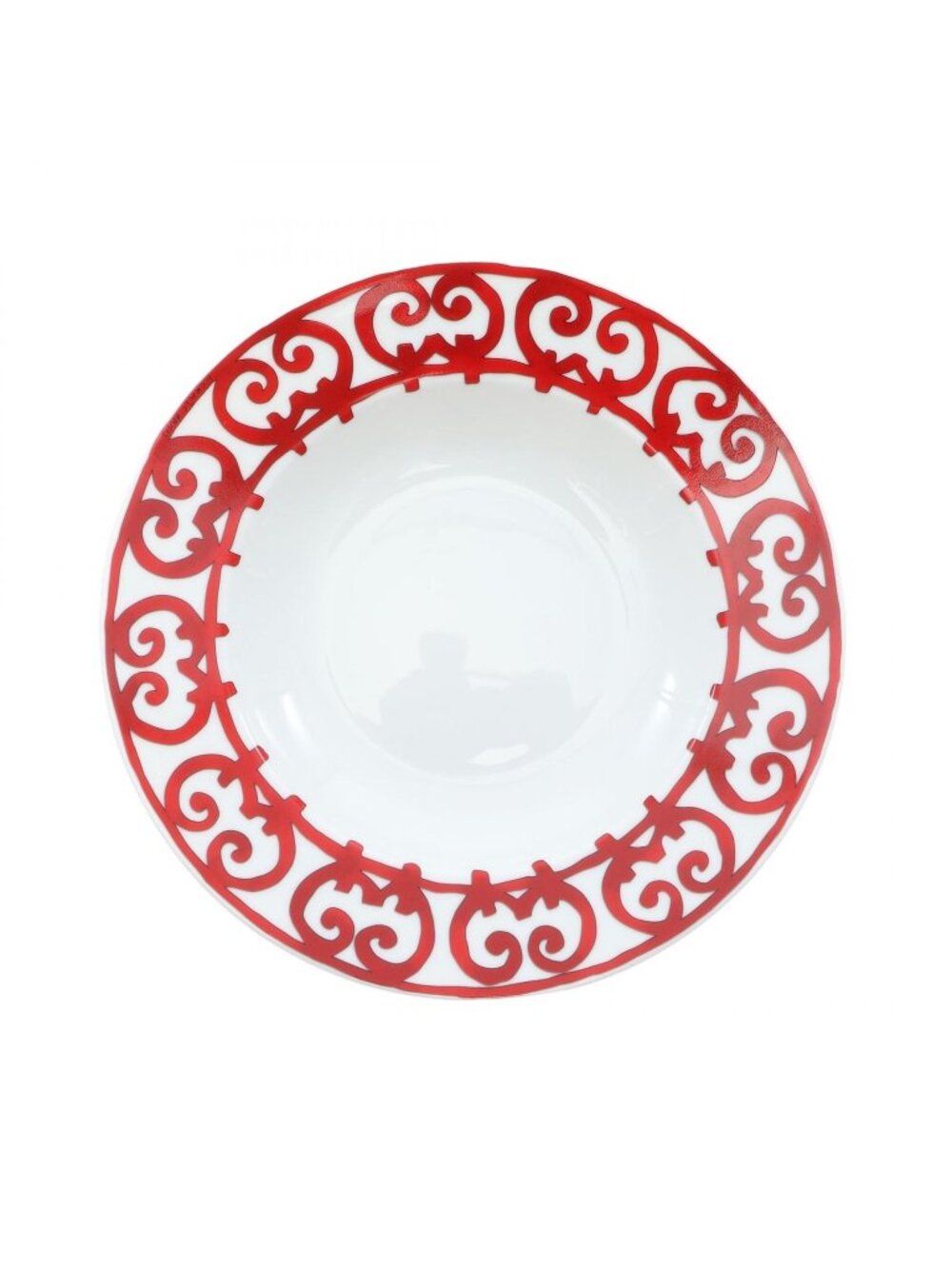Hermes Tableware Guadalquivir Soup Plate White Red